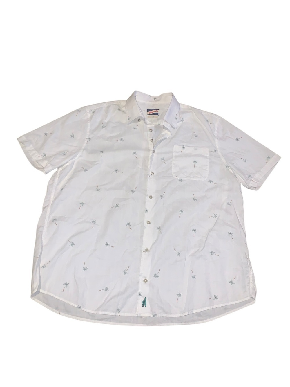 Johnnie-O Hangin’ Out Leif Palm Tree Shirt Men’s XL White Short Sleeve